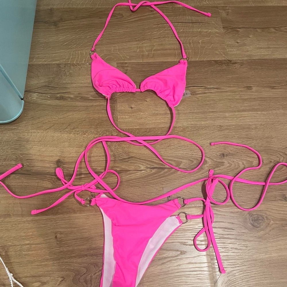 Princess Polly pink wrap around bikini size small
